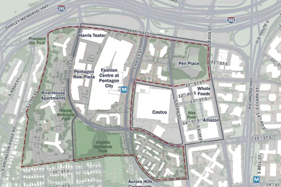 Map of Pentagon City Planning Study Area